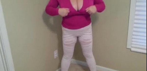  38h tits lateshay in pink top no bra from DesireBBWs .com